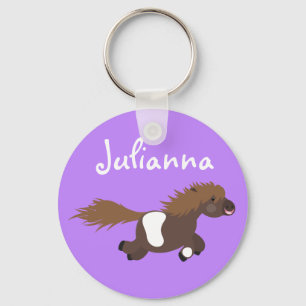Cute grappige Shetland pony illustratie cartoon Sleutelhanger