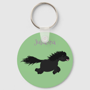 Cute grappige Shetland pony illustratie cartoon Sleutelhanger