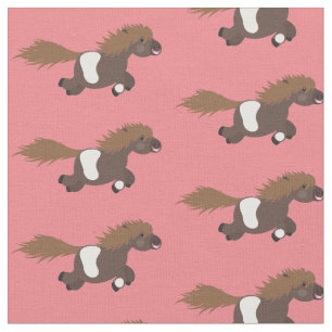 Cute grappige Shetland pony illustratie cartoon Stof