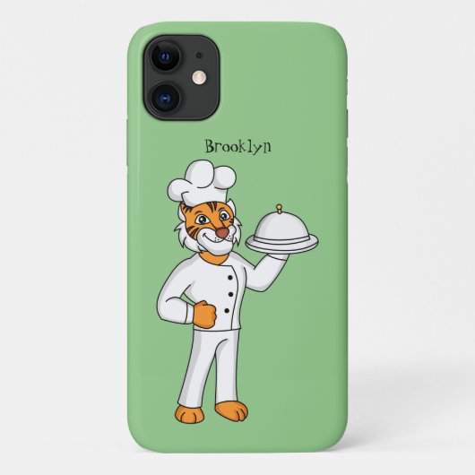 Cute grappige tijgerkok cartoon illustratie Case-Mate iPhone case (Achterkant)