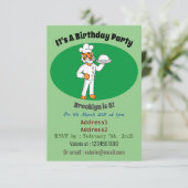 Cute grappige tijgerkok cartoon illustratie kaart (Staand voorkant)