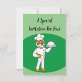 Cute grappige tijgerkok cartoon illustratie kaart (Achterkant)