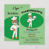 Cute grappige tijgerkok cartoon illustratie kaart (Voorkant / Achterkant)