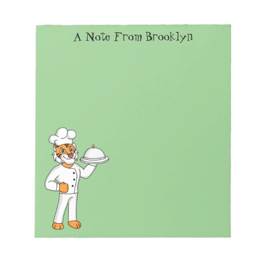 Cute grappige tijgerkok cartoon illustratie notitieblok (Voorkant)