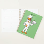 Cute grappige tijgerkok cartoon illustratie planner (Display)