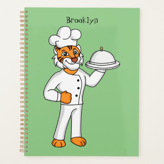Cute grappige tijgerkok cartoon illustratie planner (Voorkant)