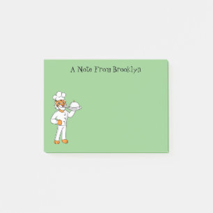 Cute grappige tijgerkok cartoon illustratie post-it® notes