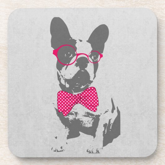 Cute grappige trendy  beest Franse bulldog Bier Onderzetter (Voorkant)