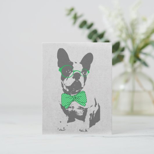 Cute grappige trendy  beest Franse bulldog Briefkaart (Staand voorkant)