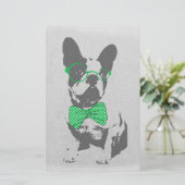 Cute grappige trendy  beest Franse bulldog Briefpapier (Staand voorkant)