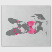 Cute grappige trendy beest Franse bulldog Cadeaupapier (Vlak)