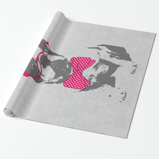 Cute grappige trendy beest Franse bulldog Cadeaupapier (Uitgerold)