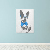 Cute grappige trendy  beest Franse bulldog Canvas Afdruk (Insitu (Houten vloer))
