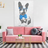 Cute grappige trendy  beest Franse bulldog Canvas Afdruk (Insitu (Woonkamer))
