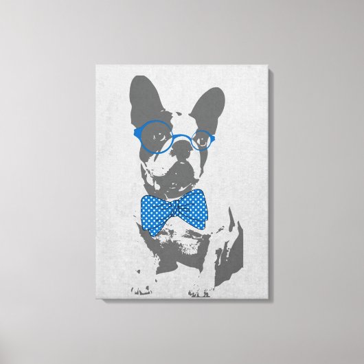 Cute grappige trendy  beest Franse bulldog Canvas Afdruk (Voorkant)