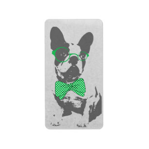 Cute grappige trendy  beest Franse bulldog Etiket