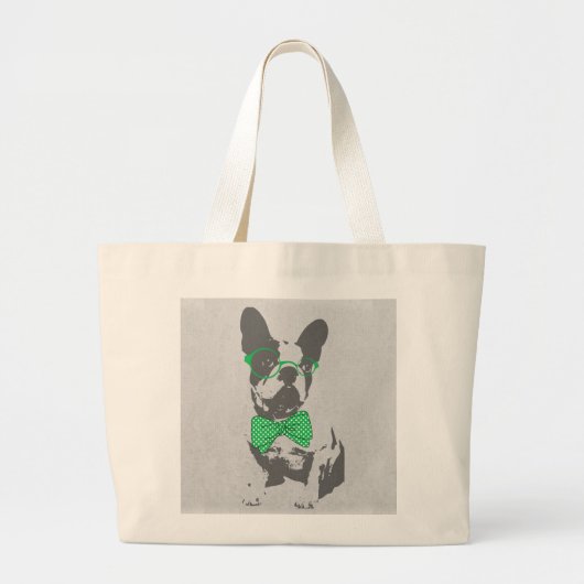 Cute grappige trendy  beest Franse bulldog Grote Tote Bag (Voorkant)