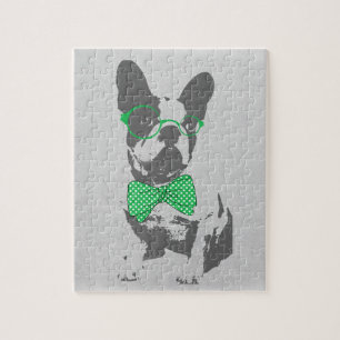 Cute grappige trendy beest Franse bulldog Legpuzzel