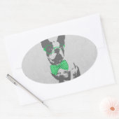 Cute grappige trendy  beest Franse bulldog Ovale Sticker (Envelop)
