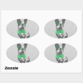 Cute grappige trendy  beest Franse bulldog Ovale Sticker (Vel)
