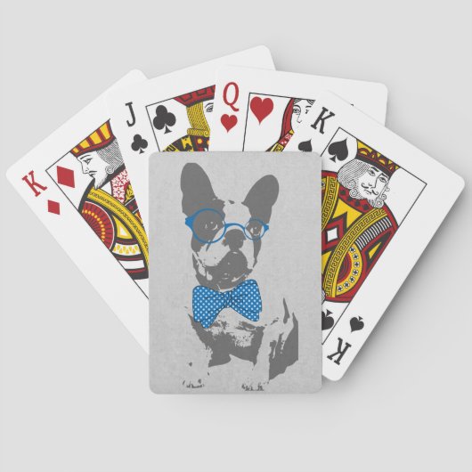 Cute grappige trendy  beest Franse bulldog Pokerkaarten (Achterkant)