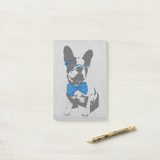 Cute grappige trendy  beest Franse bulldog Post-it® Notes (Op bureau)