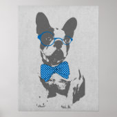 Cute grappige trendy  beest Franse bulldog Poster (Voorkant)