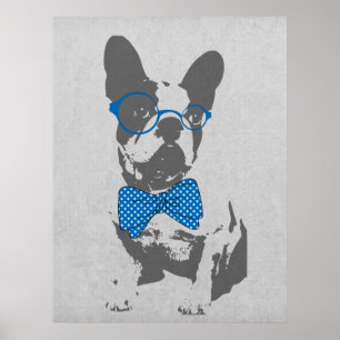 Cute grappige trendy  beest Franse bulldog Poster