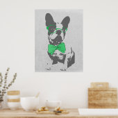 Cute grappige trendy beest Franse bulldog Poster (Keuken)