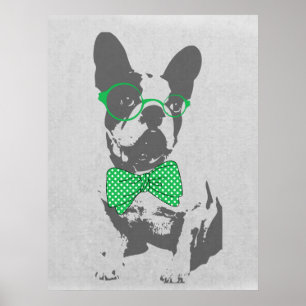 Cute grappige trendy  beest Franse bulldog Poster
