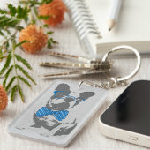 Cute grappige trendy beest Franse bulldog Sleutelhanger (Voorkant Rechts)