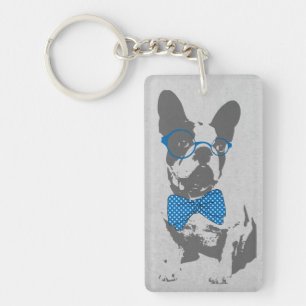 Cute grappige trendy beest Franse bulldog Sleutelhanger