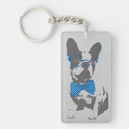 Cute grappige trendy beest Franse bulldog Sleutelhanger (Voorkant)