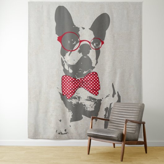 Cute grappige trendy  beest Franse bulldog Wandkleed (In situ)