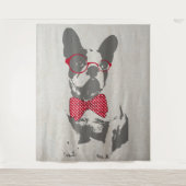 Cute grappige trendy  beest Franse bulldog Wandkleed (Voorkant)