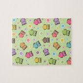 Cute grappige trendy owls en bloesem legpuzzel (Horizontaal)