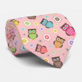 Cute grappige trendy owls en bloesem stropdas (Opgerold)