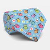 Cute grappige trendy owls en bloesem stropdas (Opgerold)