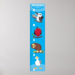 Cute grappige vogeltjes cartoon poster