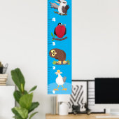 Cute grappige vogeltjes cartoon poster (Thuiskantoor)