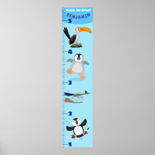 Cute grappige vogeltjes cartoon poster