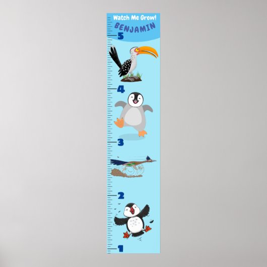 Cute grappige vogeltjes cartoon poster (Voorkant)