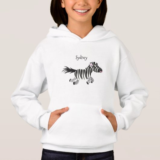 Cute grappige zebra lopende illustratie van cartoo (Voorkant)