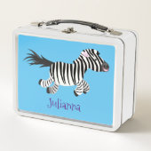 Cute grappige zebra lopende illustratie van cartoo (Voorkant)