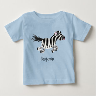 Cute grappige zebra lopende illustratie van cartoo