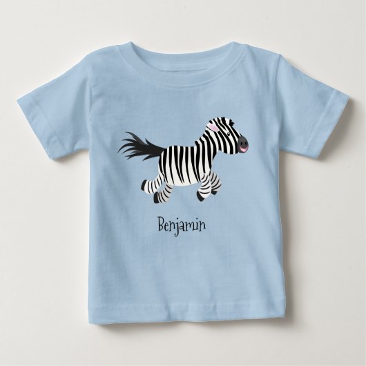 Cute grappige zebra lopende illustratie van cartoo (Voorkant)