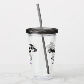 Cute grappige zebra lopende illustratie van cartoo acryl drinkbeker (Links)