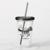 Cute grappige zebra lopende illustratie van cartoo acryl drinkbeker (Achterkant)