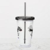 Cute grappige zebra lopende illustratie van cartoo acryl drinkbeker (Rechts)