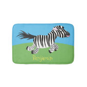 Cute grappige zebra lopende illustratie van cartoo badmat (Voorkant)